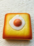 Premium "Sizzling Sunnyside" Toast Squishy – Realistic Slow-Rising Stress Relief Toy with Gold Flake Garnish