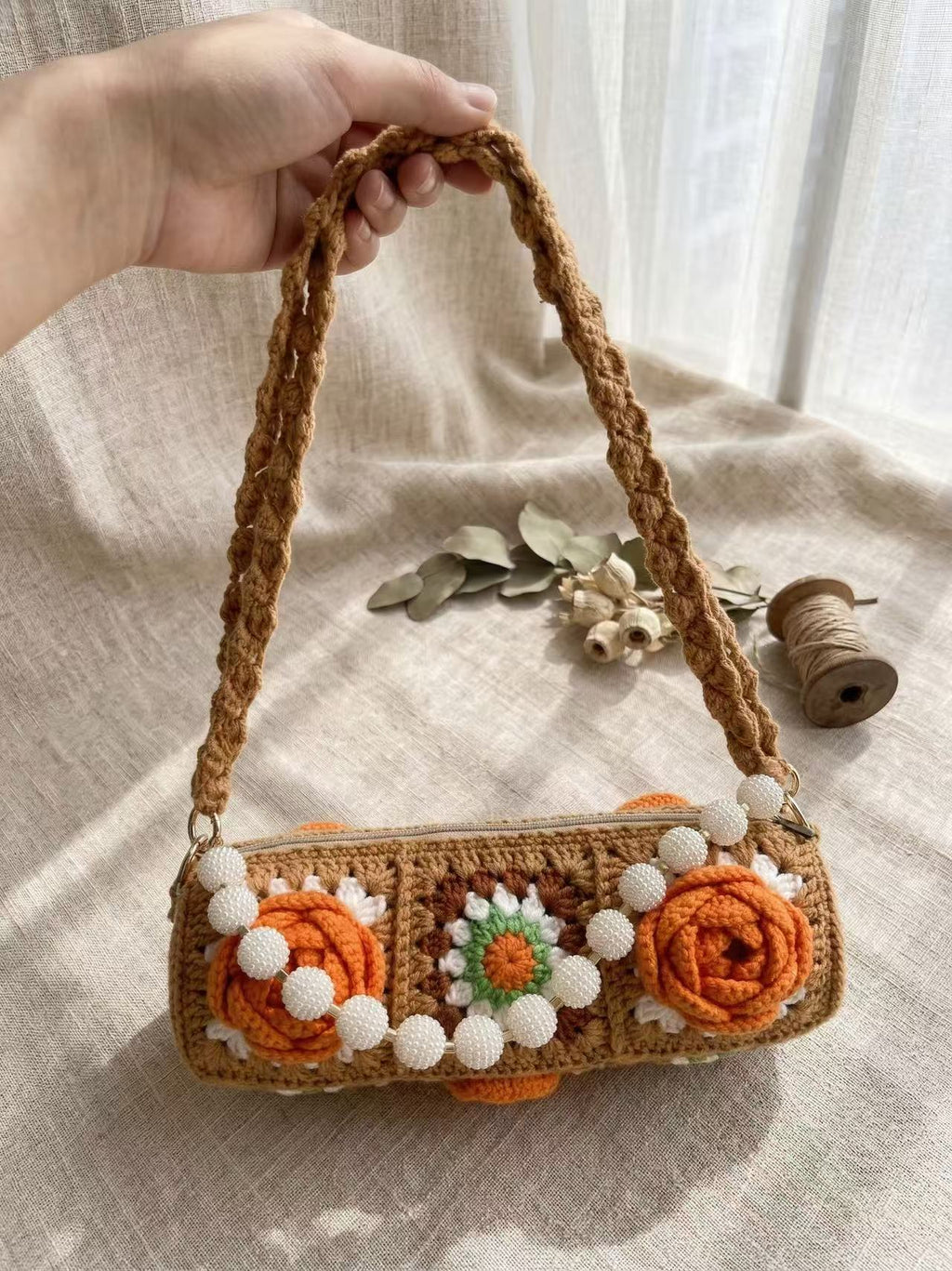 Handmade Crochet Bag, 2-Way Shoulder & Crossbody Purse, Artisan Woven Handbag, Stylish Knit Tote, Boho Chic Summer Bag, Gift, Knot Riot