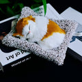 Realistic Sleeping Cat with Meow Sound – Ultra-Soft Faux Fur Kitten on Plush Cushion | Stress Relief & Calming Desktop Companion for Home & Office