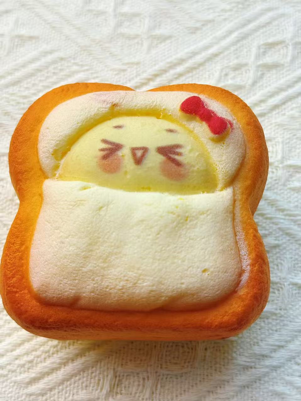 Ultra-Soft "Sleeping Chick" Toast Squishy – Slow Rebound Stress Relief Toy, Kawaii Desk Decor & Gift