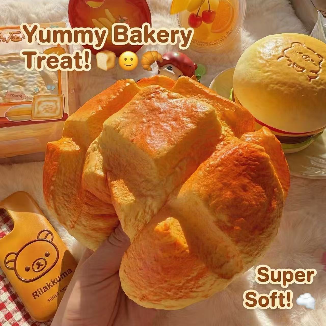 SENSE RIOT | Giant 3D Lava Pineapple Bun Squishy - Jumbo Slow-Rebound Bread Toy - Ultimate Stress Relief & Sensory Desk Accessory