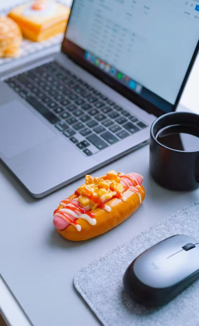Hyper-Realistic Hot Dog Squishy Keychain | Slow Rising Scented Stress Reliever | Gourmet Food Bag Charm & Aesthetic Desk Decor