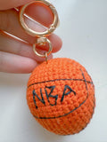 SENSE RIOT Crochet Basketball Keychain, NBA Fan Bag Charm, Sports Accessory, Backpack Clip