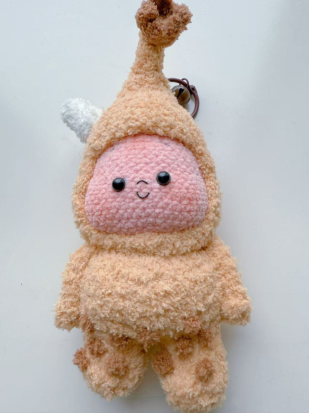 Kawaii Fluffy Crochet Bag Charm, Cute Amigurumi Doll Keychain, Handmade Plush Pendant, Backpack Accessory Gift for Her