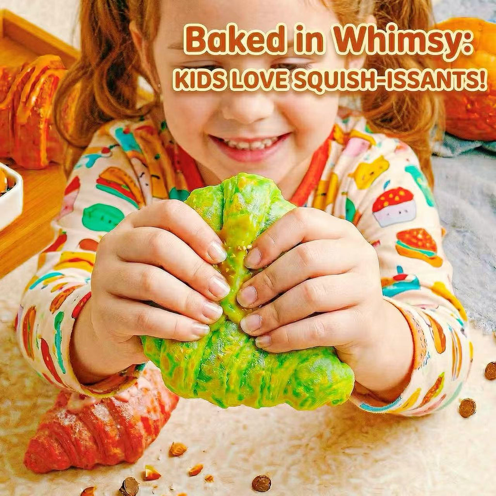 SENSE RIOT Rainbow Croissant Sensory Squishy Set - 4-Pack Artisanal Stress Relief Toys, Scented & Slow Rising