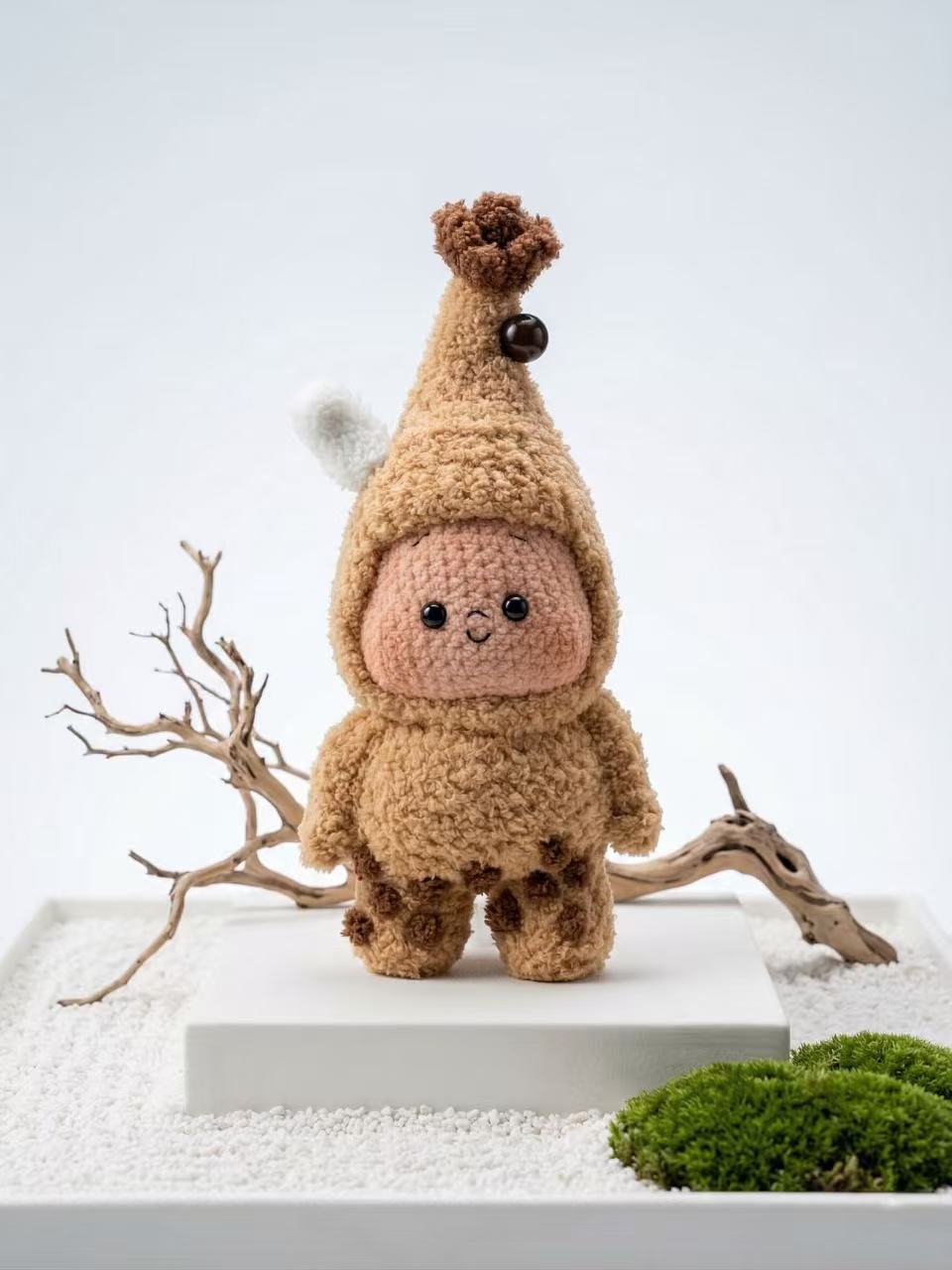 Kawaii Fluffy Crochet Bag Charm, Cute Amigurumi Doll Keychain, Handmade Plush Pendant, Backpack Accessory Gift for Her
