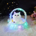 Magical Starry Night "Blue Dream" Kitty – Interactive Meowing Pet with Glowing LED Lace Cradle & Aesthetic Night Light