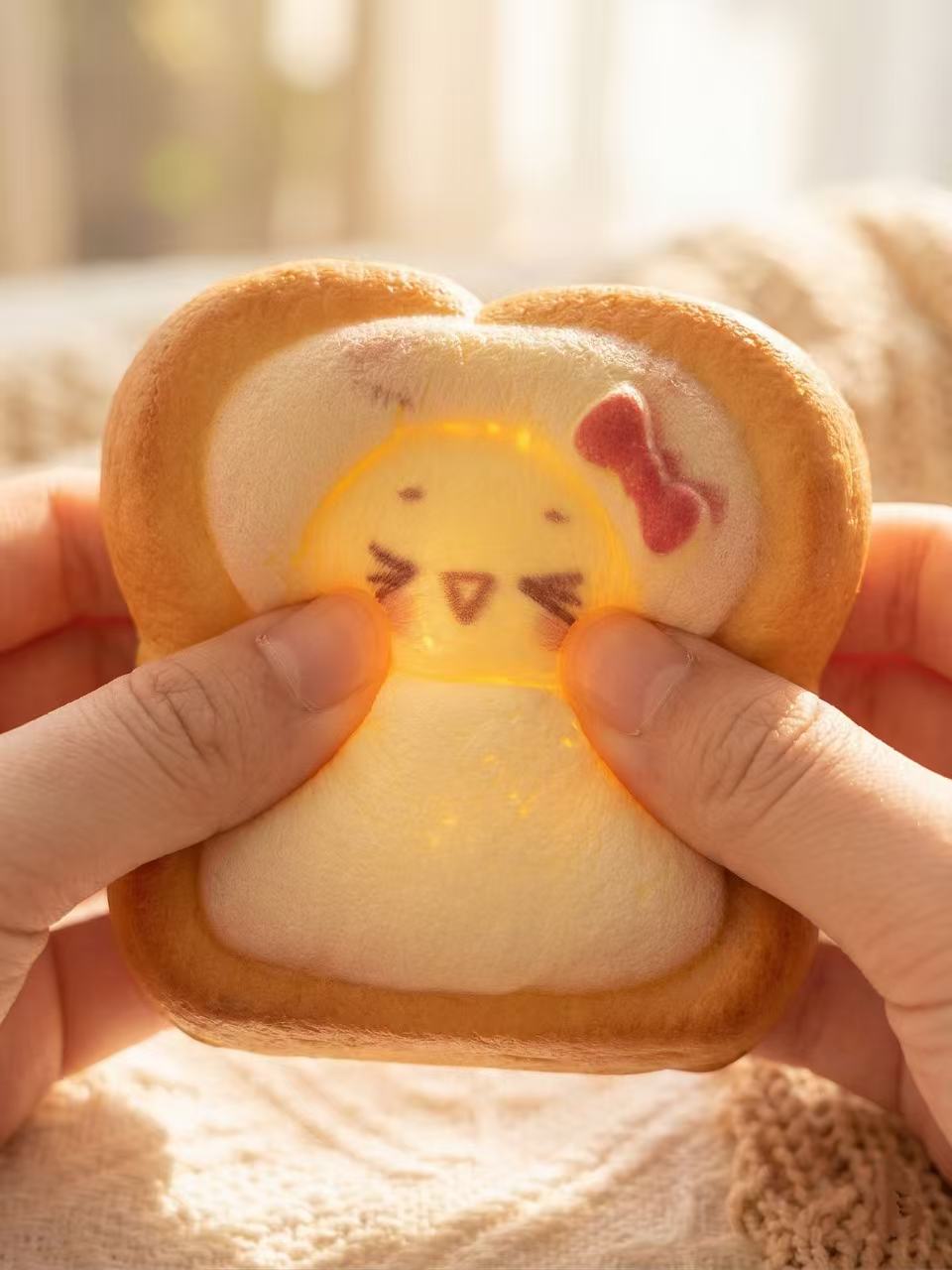 Ultra-Soft "Sleeping Chick" Toast Squishy – Slow Rebound Stress Relief Toy, Kawaii Desk Decor & Gift