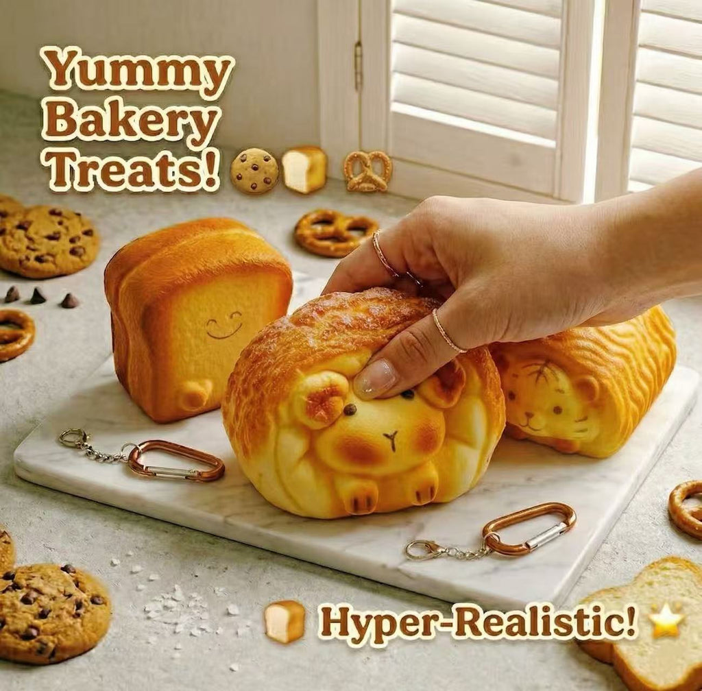SENSE RIOT | Kawaii Animal Bakery Squishy Collection - Slow-Rebound Tiger Roll, Lamb Bun & Smiley Toast - Ultimate Stress Relief Desk Toy & Aesthetic Decor