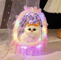 Magical Glowing "Dream Kitty" in Lace Cradle – Interactive Meowing Pet Ornament & Enchanting Night Light