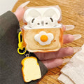 3D Yummy Toast AirPods Case with Fried Egg & Bread Charm | Cute Bakery Gift
